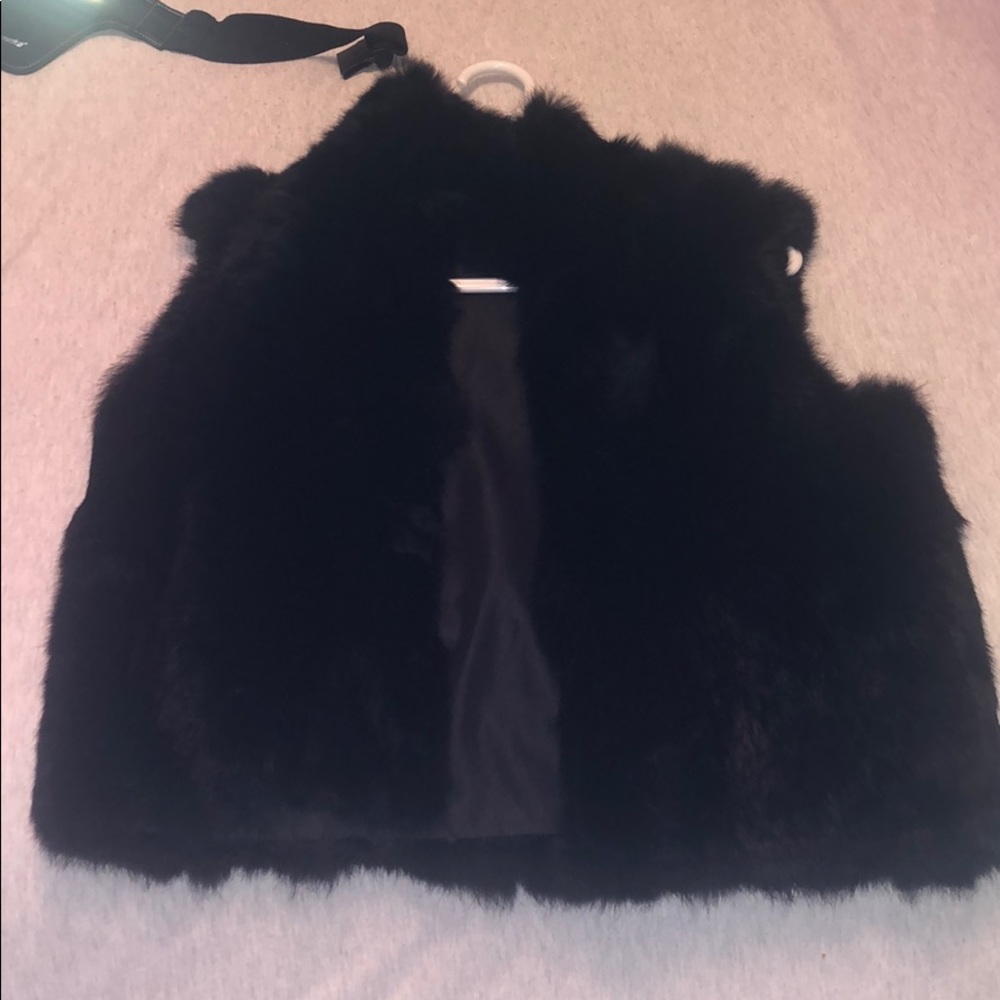 Black Fur Vest